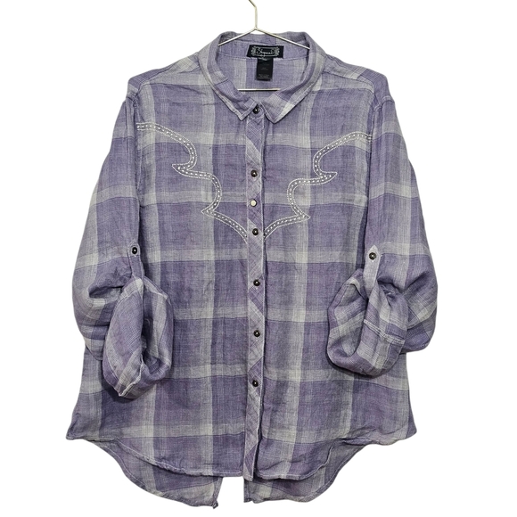 Shyanne Tops - Shyanne Western Shirt Women's Sz XXL Purple Long Sleeve Cowgirl